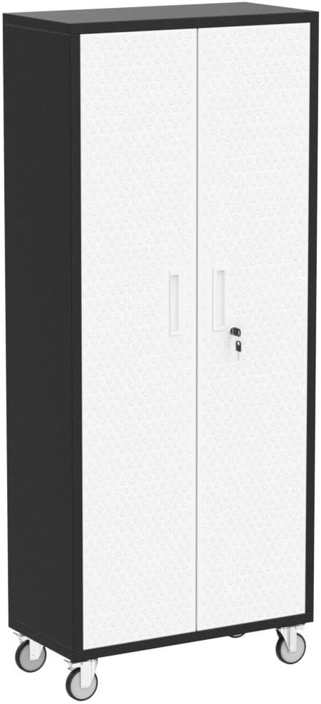 Garage Storage Cabinet, 72" Tool Storage Cabinet Utility Locker with Wheels