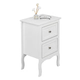 White Nightstand Set of 2, Nightstands with 2 Drawers, Bed Side Table/Night Stand, Small Nightstand for Bedroom, Small Spaces