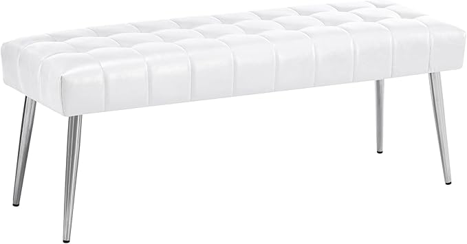 44.5”Bedroom Bench, Modern Faux Leather End of Bed Bench
