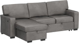 Convertible Sleeper Sofa 3 in 1, Chenille Modern L-Shaped Couches for