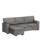 Convertible Sleeper Sofa 3 in 1, Chenille Modern L-Shaped Couches for