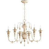 Quorum International 6316-6-70 I Salento Collection 25 Inch Six Light Chandelier I Persian White Finish I Candelabra Base I LED Compatible I Traditional Style Fixture I