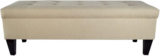 Brooke Collection Button Tufted Upholstered Long Bedroom Storage Bench, HJM100 Series, Sea Mist