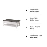 Monterey Solid Wood Coffee Table White with Grey Top