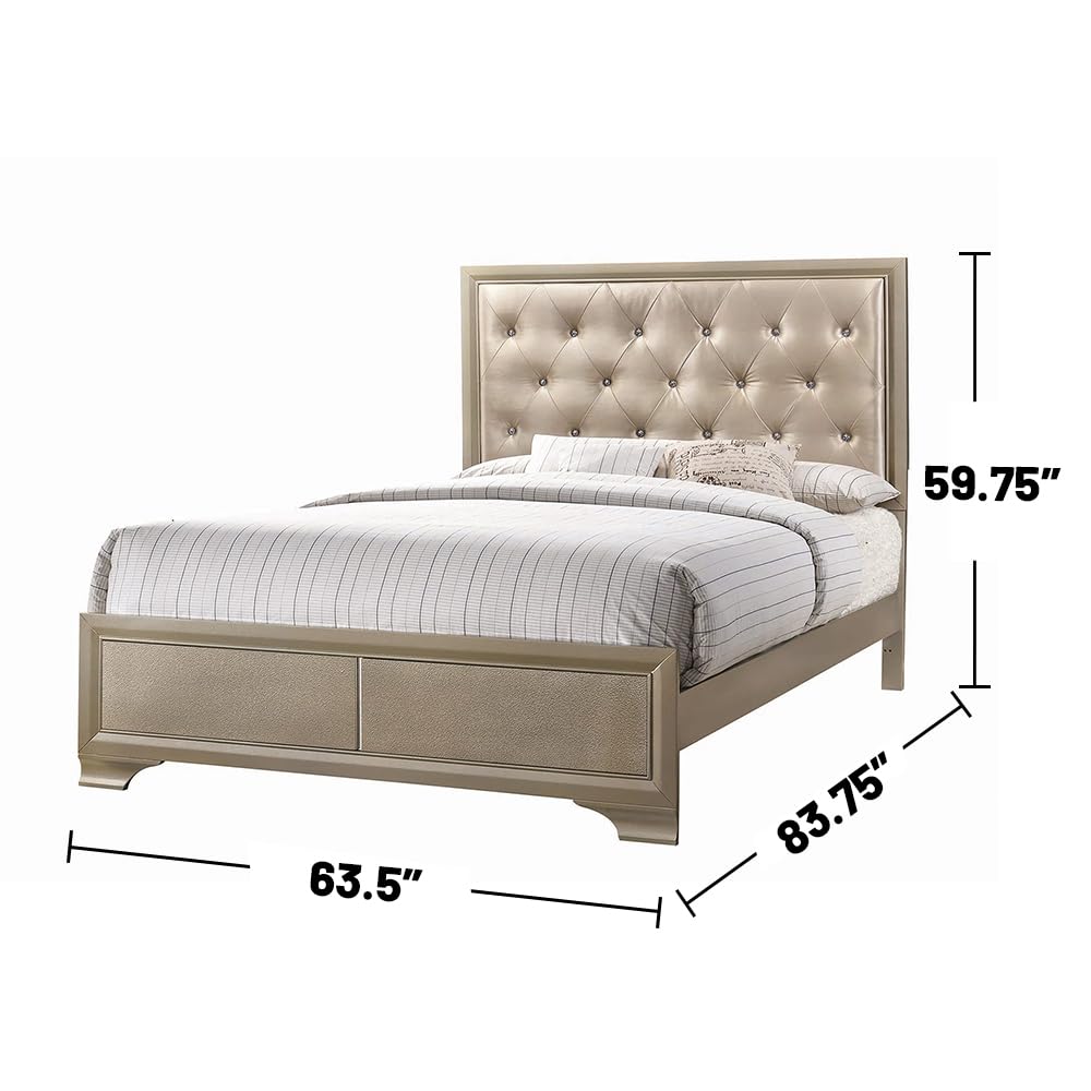 Beaumont 4-Piece Bedroom Set Metallic Champagne, Queen