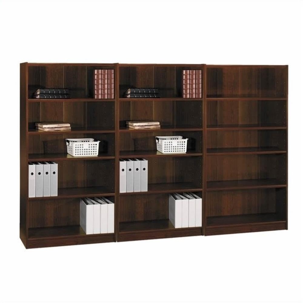 Universal 5 Shelf Wall Bookcase in Vogue Cherry