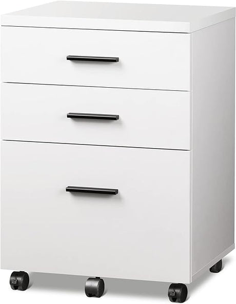 3 Drawer File Cabinet for Home Office, Wood Under Desk Filing Cabinet