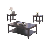 Stewart 3-Piece Occasional Table Set with Lower Shelf Cappuccino