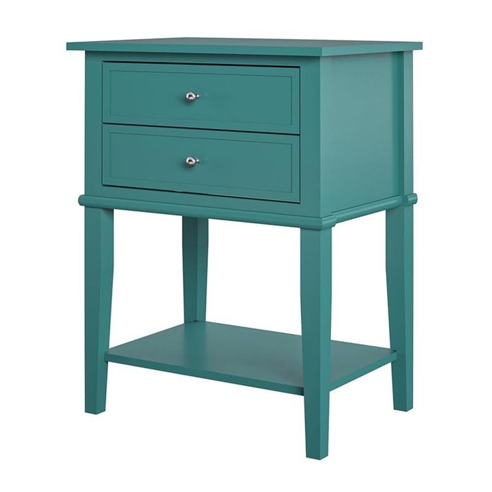 Franklin Accent Table with 2 Drawers, Emerald