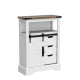 Bathroom Floor Cabinet, Farmhouse Storage Cabinet with Sliding Barn Door & Storage