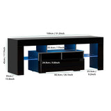 LED Black TV Stand for 50/55/60inch TV,Modern Entertainment Center with Storage