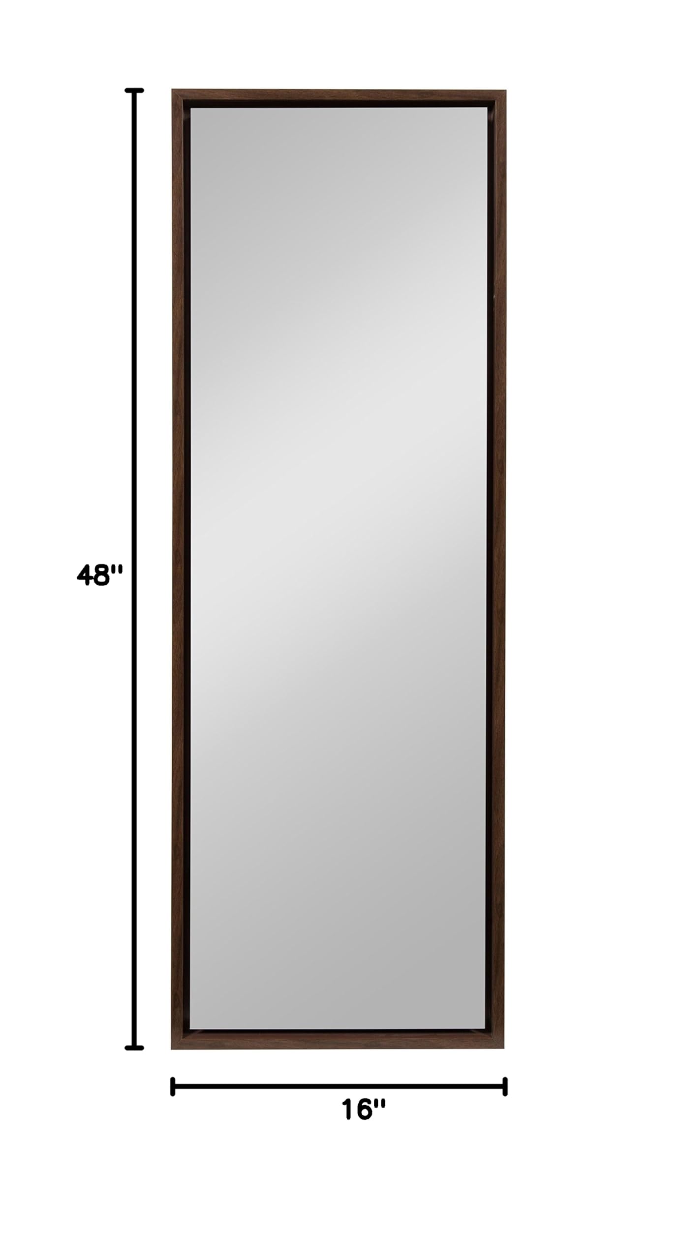 Kate and Laurel Evans Wood Framed Wall Panel Mirror, 16 x 48 Walnut Finish