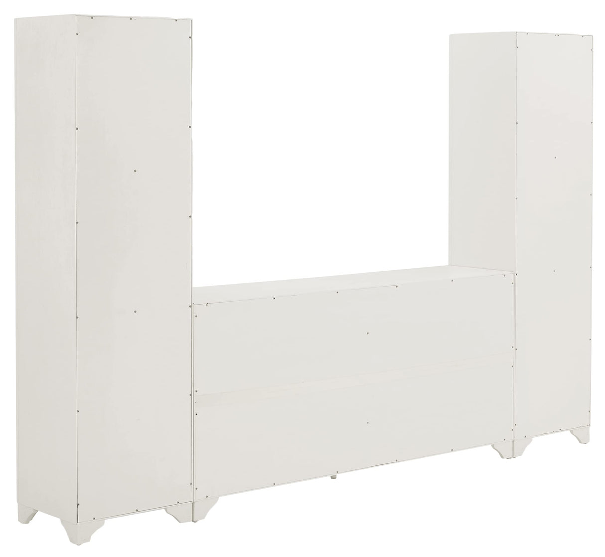 Tara 3-Piece Entertainment Set with Sideboard and 2 Bookcases, Distressed White