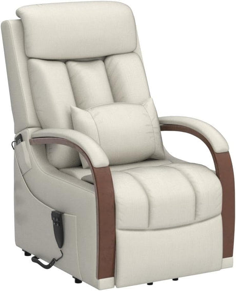 Small Lift Chair Recliner with Heat and Massage, Dual Motor Power Lift Sofa