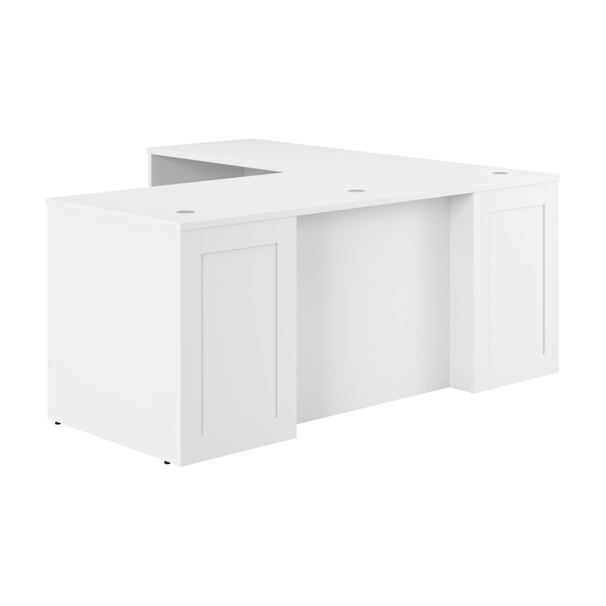 Hampton Heights 72W x 30D Executive L-Shaped Desk in White, Large Computer