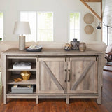 Modern Farmhouse TV Stand/Entertainment Center for TVs up to 60", Rustic Gray Finish