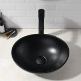 Sink with Faucet and Drain Combo-VASOYO 16x13 Matte Black Bathroom