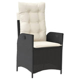 9 Piece Patio Dining Set with Cushions Black Poly Rattan,Furniture,Outdoor Furniture
