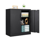 Small Locking Cabinet with 4 Keys, 35.4" H Metal Storage Cabinet