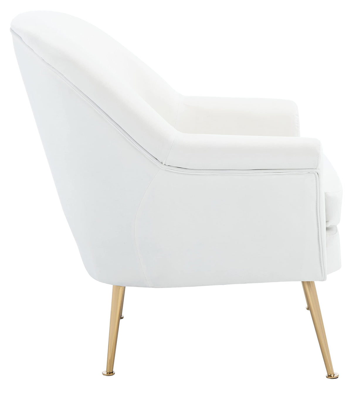 Home Collection Rodrik White Velvet/Gold Accent Chair ACH4005A