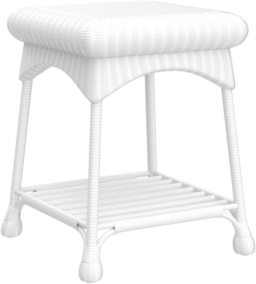 Wicker Lane Outdoor White Wicker Patio Furniture End Table