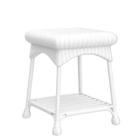 Wicker Lane Outdoor White Wicker Patio Furniture End Table