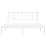 Tidyard Metal Bed Frame Without Mattress with Headboard White 59.1 x 78.7 Inch Platform Bed Frame, Easy Assembly Mattress Foundation for Bedroom Dorm Guest Room Style K