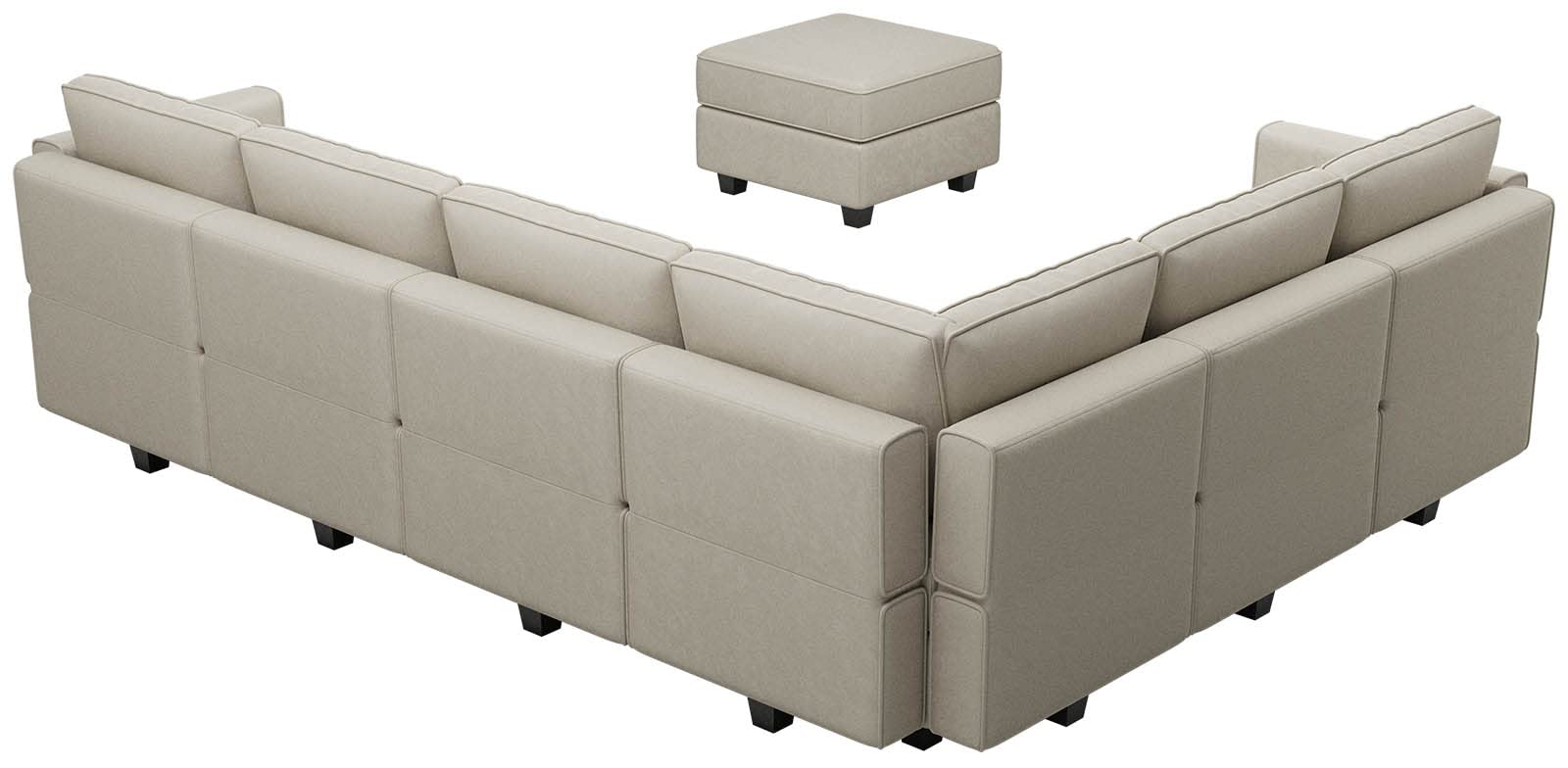 Modular Sectional Sofa Couch with Ottoman L Shape Corner Couch Sofa with Storage