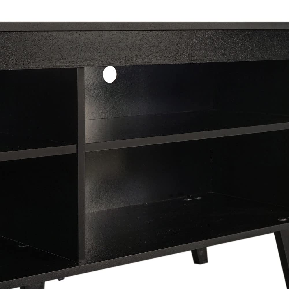 TV Stand Cabinet with 4 Shelves and Cable Management, Entertainment Center for TVs