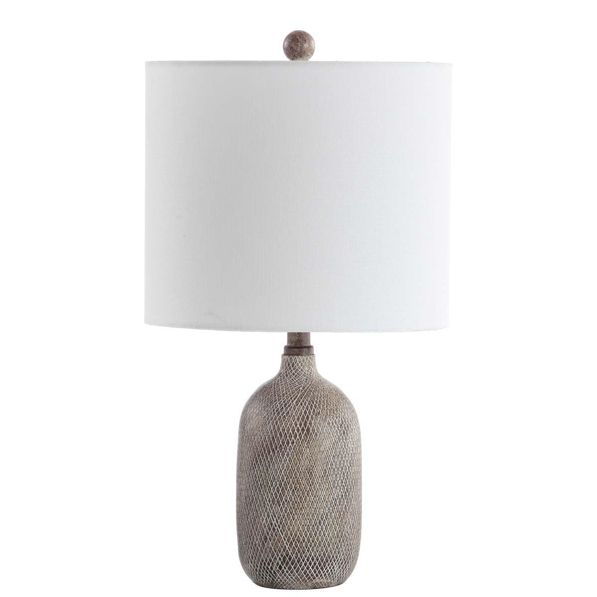 SAFAVIEH Lighting Collection Alvaro Wash Grey 19-inch Bedroom Living Room Home Office Desk Nightstand Table Lamp (LED Bulb Included)