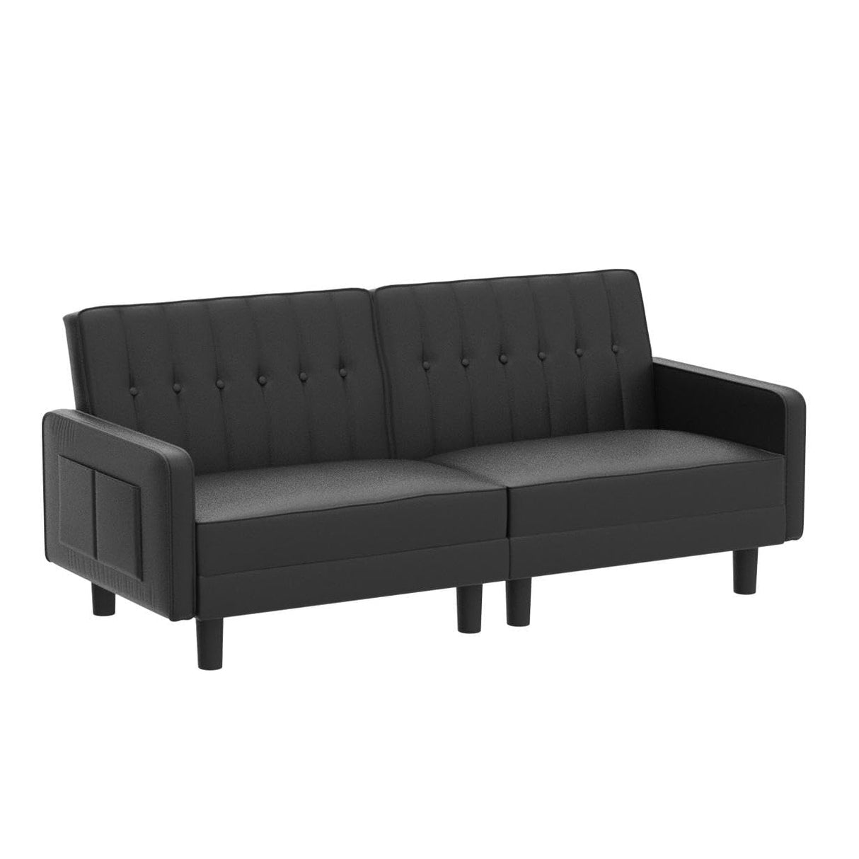 Futon Sofa Bed Couch and Sleeper Sofas for Living Room, Faux Leather Convertible