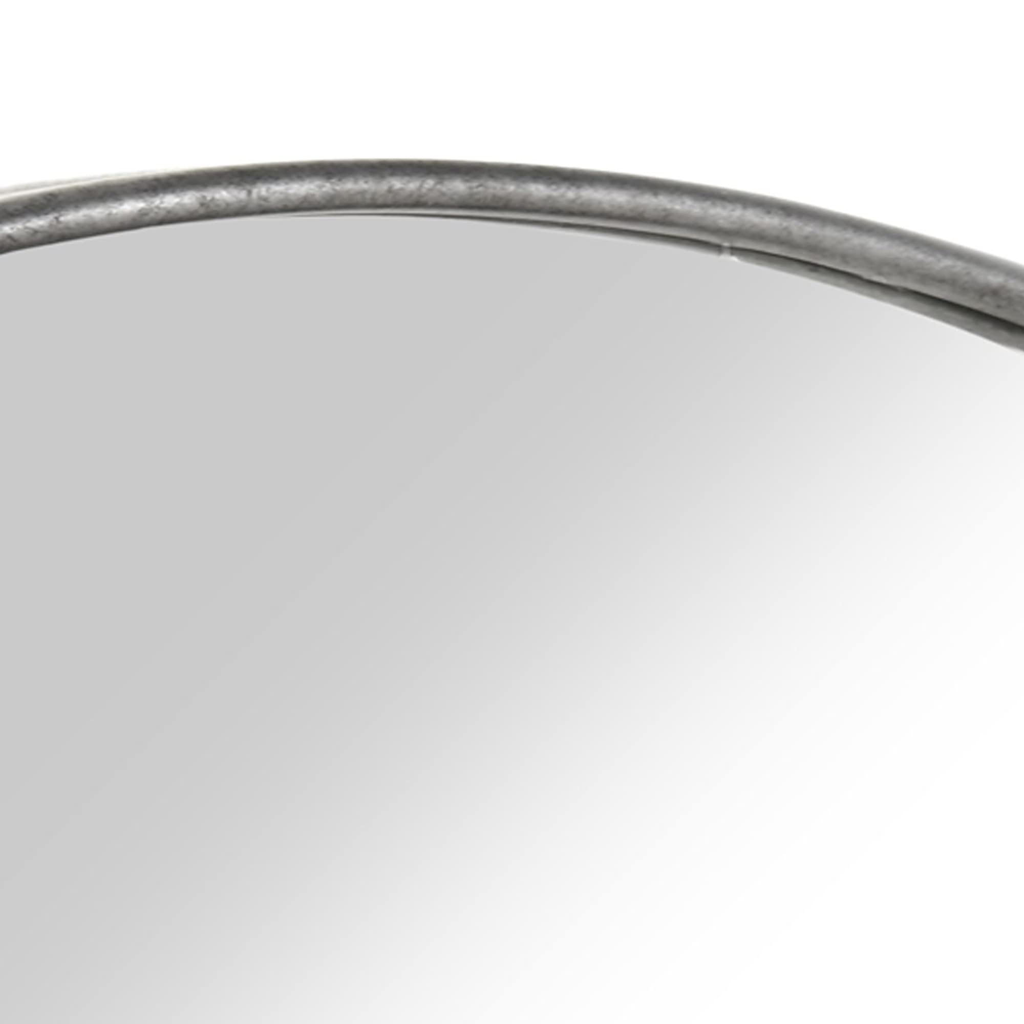 Contemporary Style Round Metal Framed Wall Mirror, Large, Silver