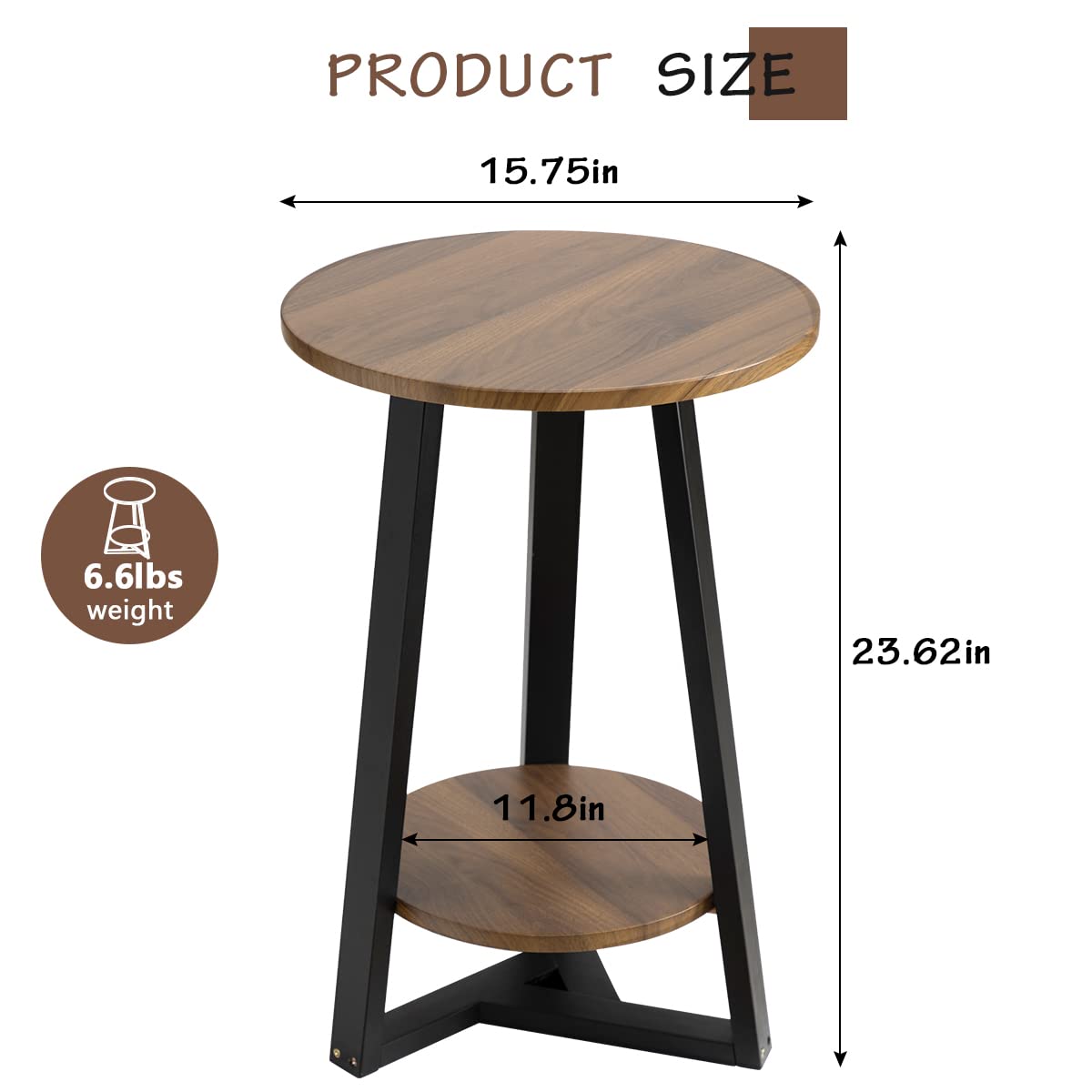 Small Side Table, Small End Table for Living Room, Bedroom, Balcony & Small Spaces