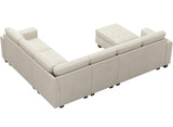 Modular Sectional Sofa Couch 7-Seater Convertible Sectional Sofa Velvet