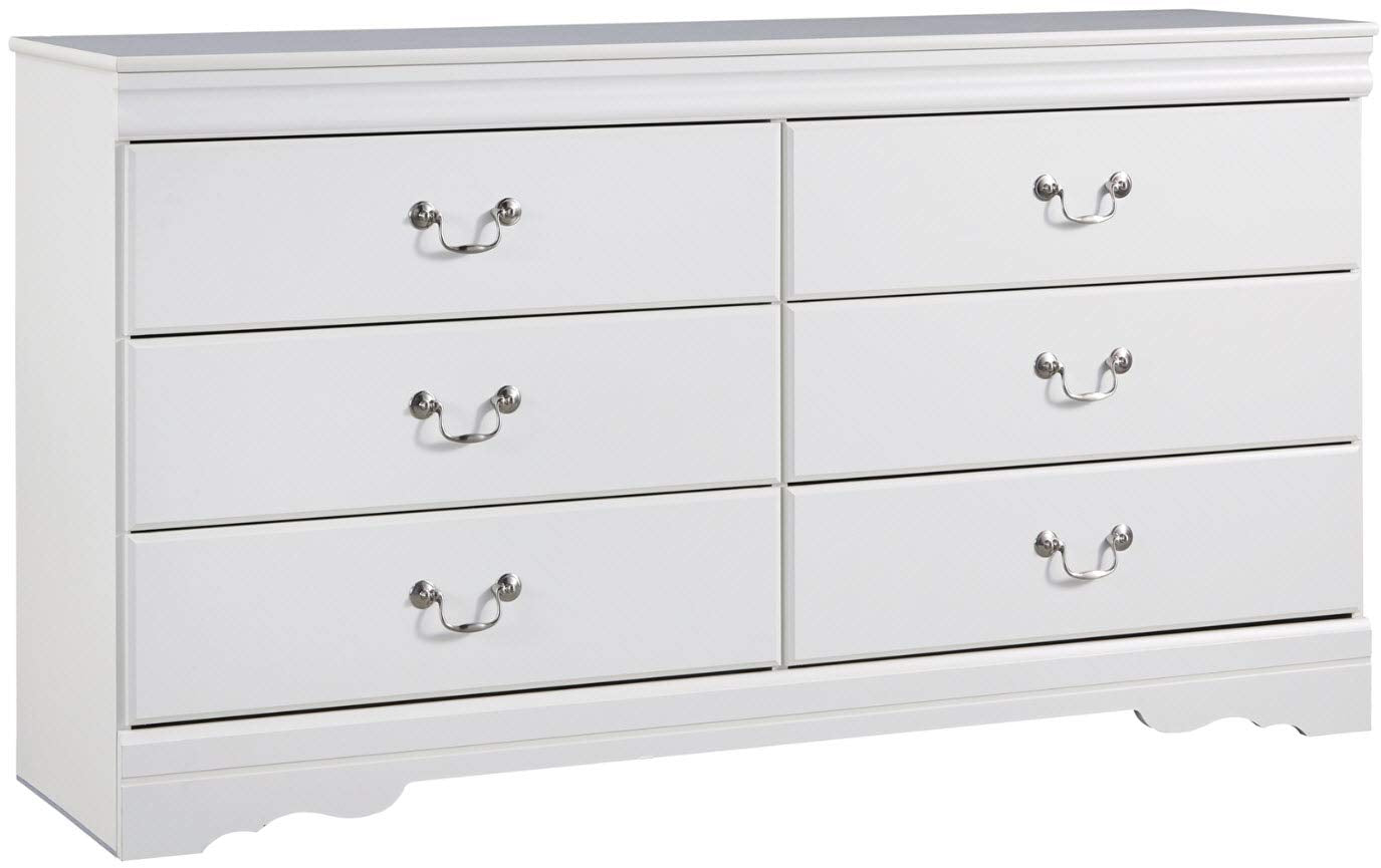 Anarasia Modern Glam Children's 6 Drawer Dresser, White