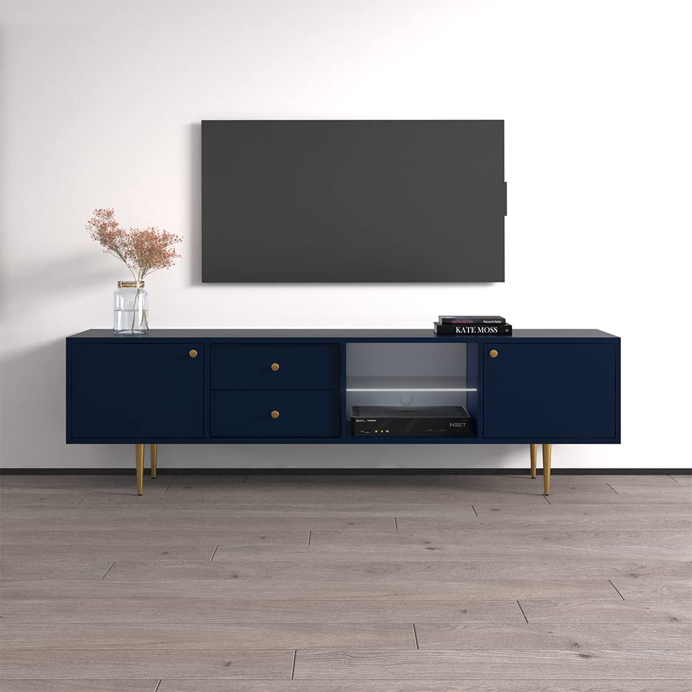 Rose 01 TV Stand - Modern Entertainment Center with Storage for TVs up to 80"