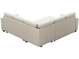 Belffin Modular Sectional Sleeper Sofa with Pull Out Couch Bed Velvet Convertible L Shaped Sectional Couch for Living Room Apartment Beige