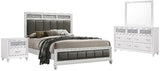 Barzini 4-Piece Bedroom Set with Upholstered Headboard, Eastern King, Black