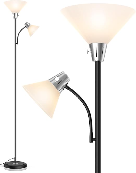 Modern Floor Lamp with Adjustable Reading Light
