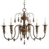 Quorum International 6316-6-70 I Salento Collection 25 Inch Six Light Chandelier I Persian White Finish I Candelabra Base I LED Compatible I Traditional Style Fixture I