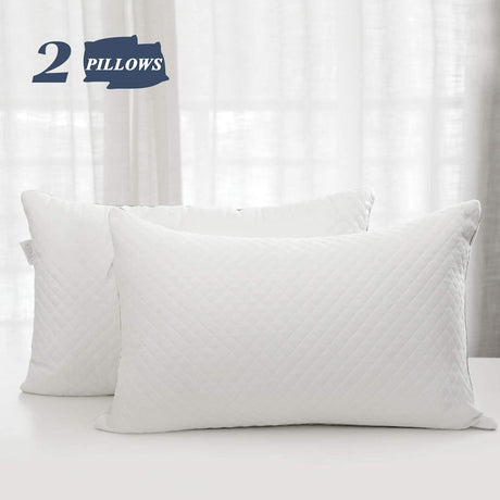 Soft Pillows for Sleeping - Hotel Collection Velvet Bed Pillows with Adjustable Filling,