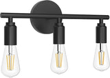 Matte Black Bathroom Vanity Light Fixtures,3-Light Industrial Bath Lighting