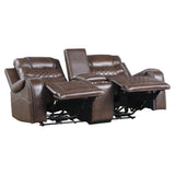 Derringer Wall Hugger Power Double Reclining Loveseat, Brown