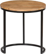Solid Acacia Wood Coffee Table Set with Sheesham Finish - Fully Assembled 3-Piece