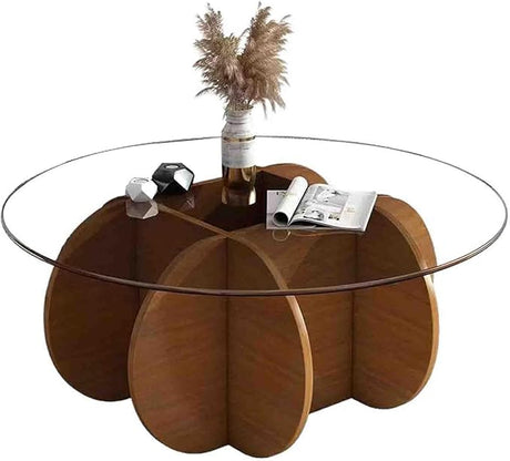 Glass Coffee Table, Modern Round Coffee Tables, Round Glass Coffee Table