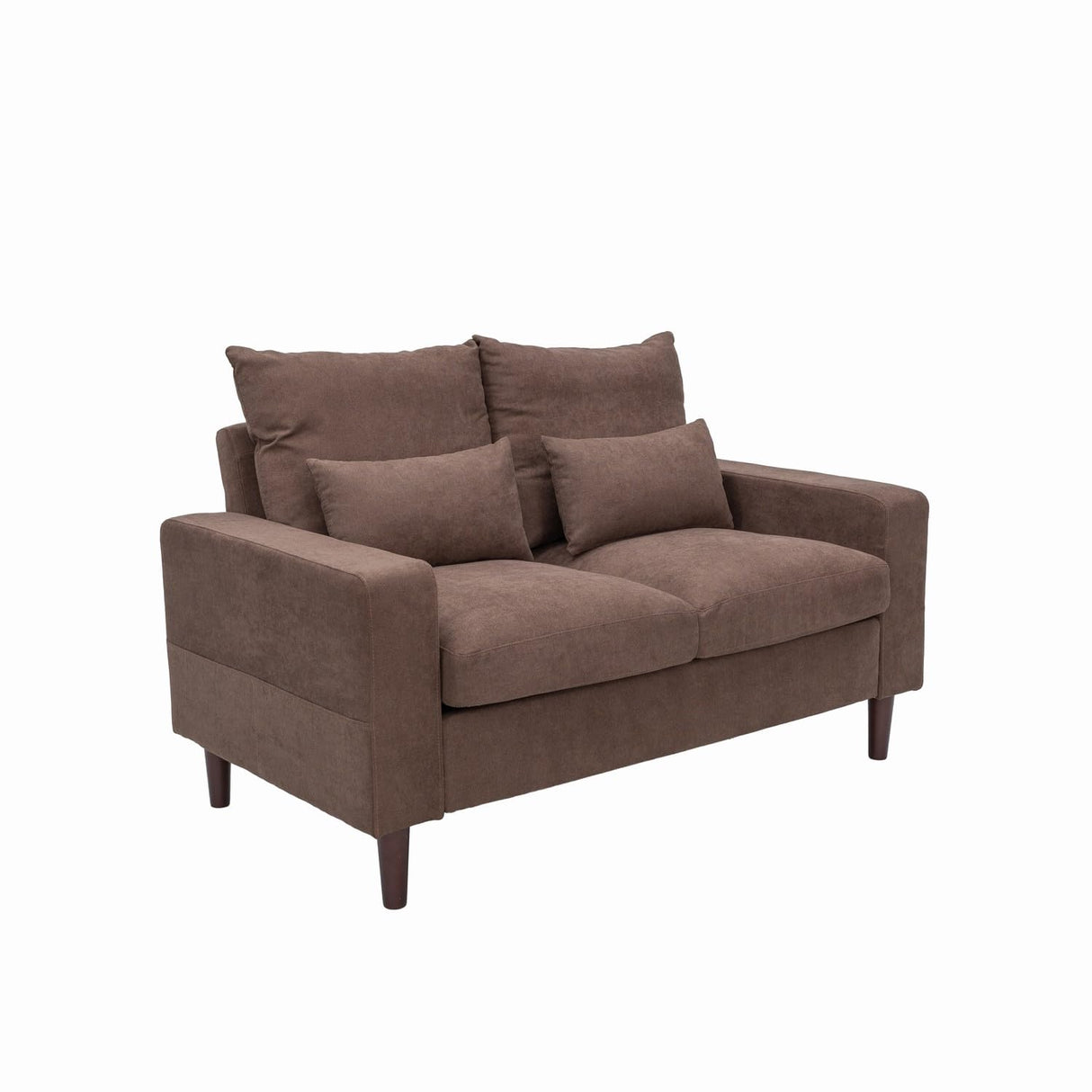 Seater Sofa 2 Seat Loveseat Compact Loveseat Couch Living Room Furniture with Armrest, Brown 2 Seater