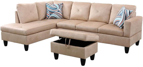 Modular Sectional Sofa Set, Oversized L Shaped Sofa Couch with Ottomans