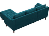 Reversible Sectional Sofa Couch Mid-Century Modern Velvet L-Shaped Couch