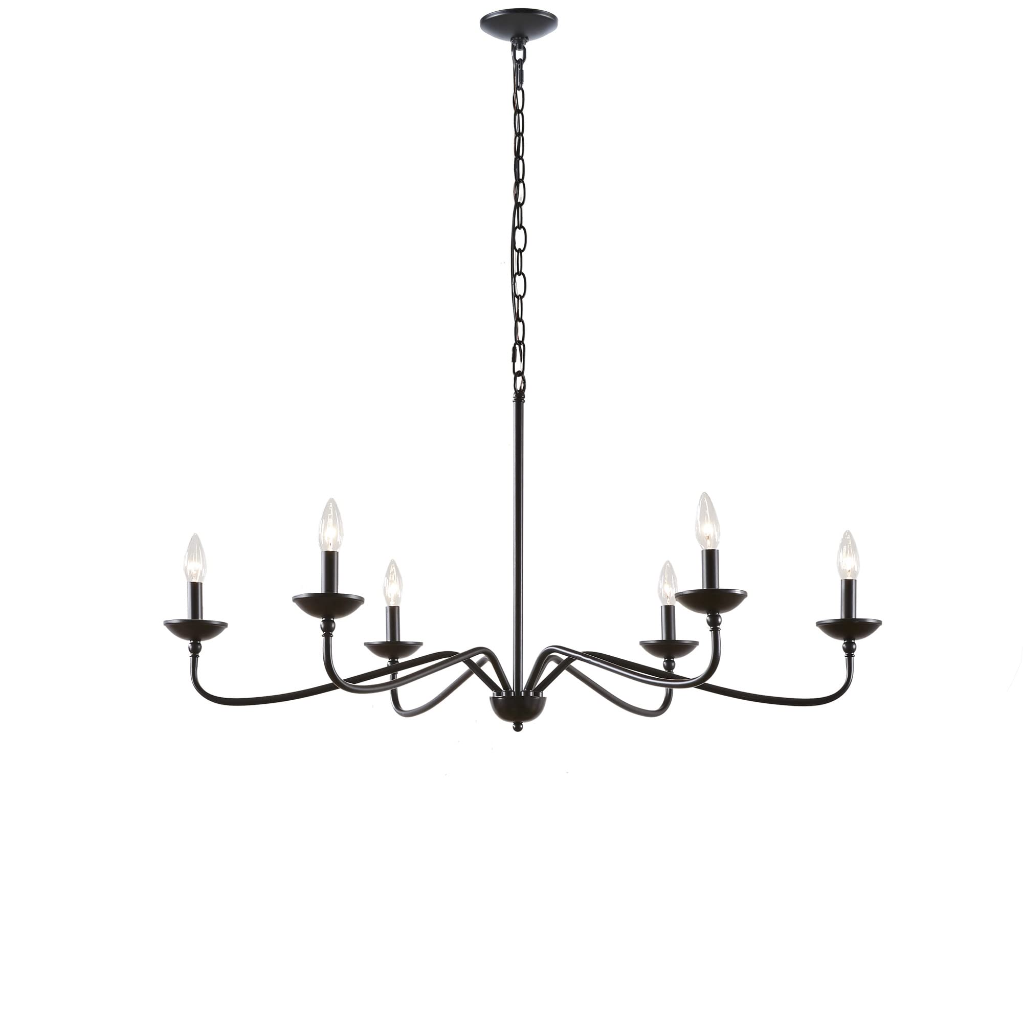 Brighton Farmhouse Metal Rustic 6-Light Chandelier - Traditional Dining Room Antique