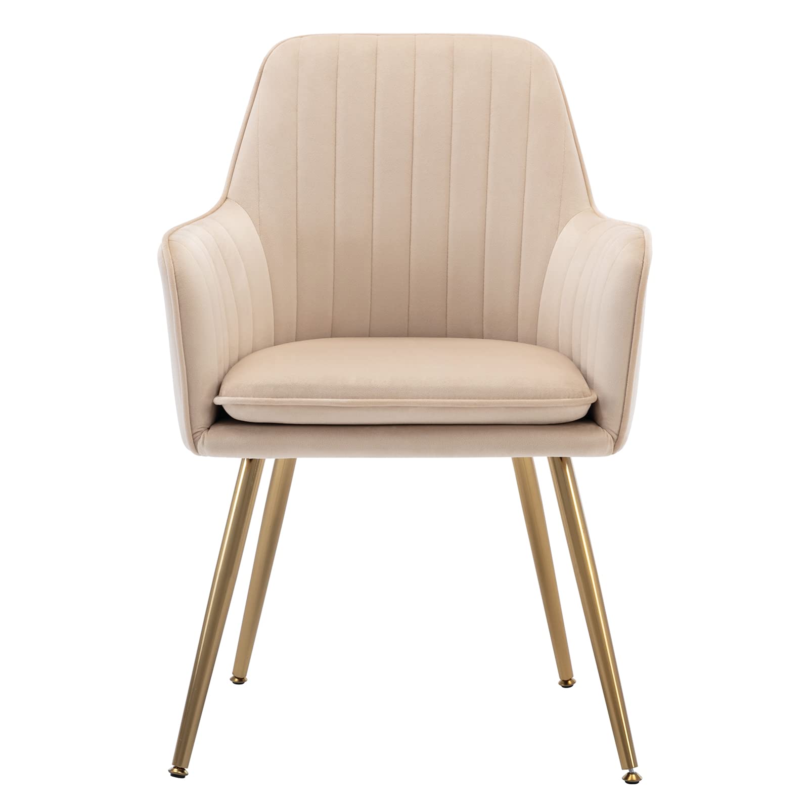 Velvet Dinning Chair Set of 4 Mid-Back Accent Chair Modern Leisure Armchair with Gold